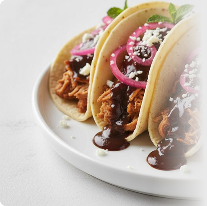 Chicken Mole Monarca Tacos