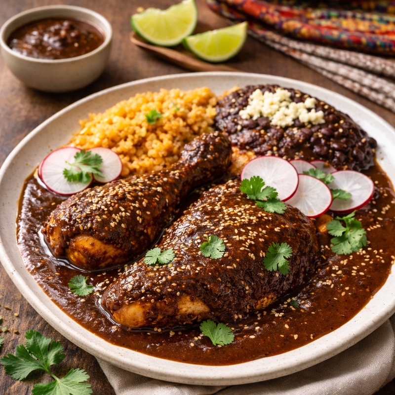 Enchiladas de Mole con Pollo